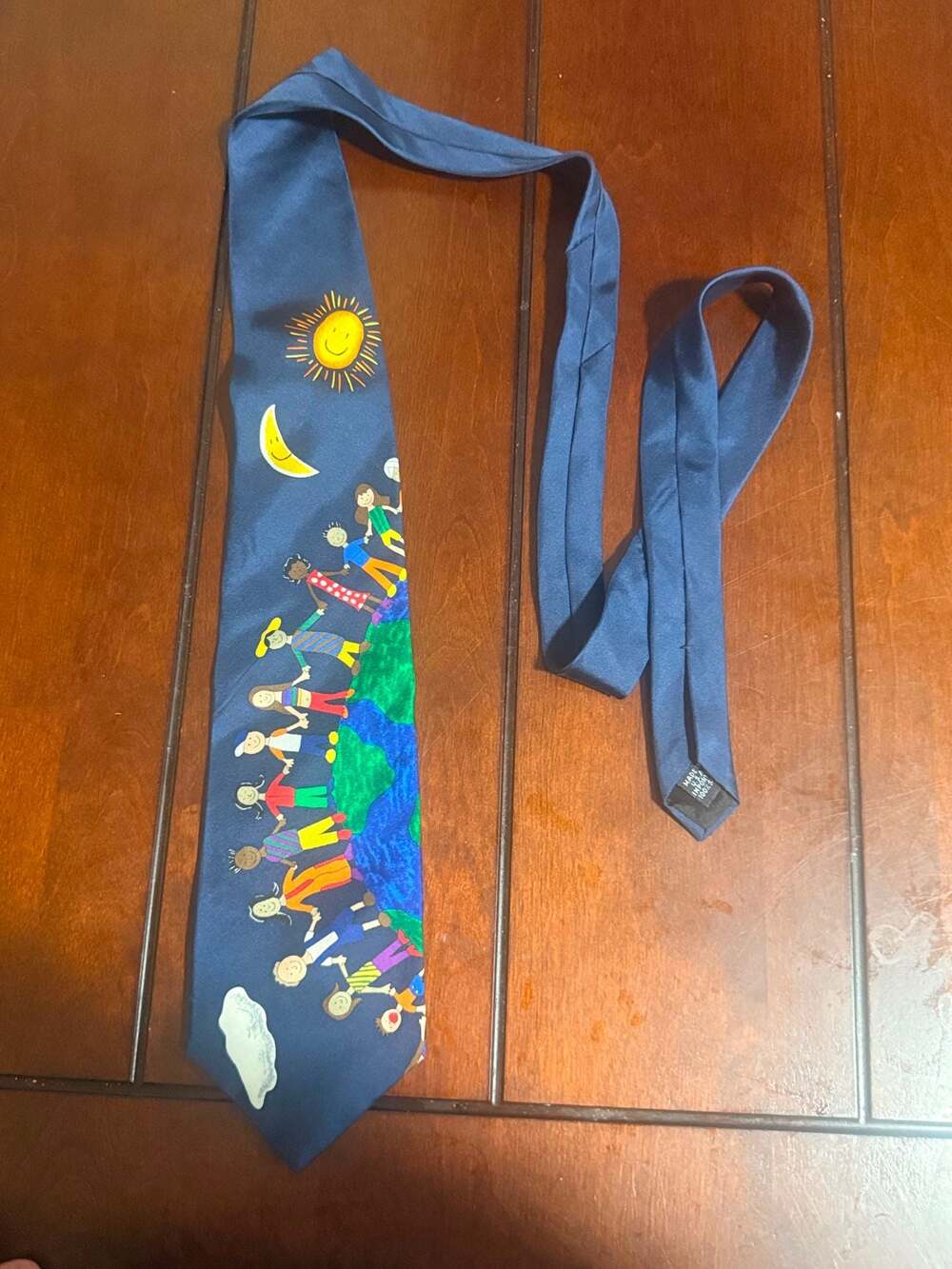 Save the Children Collection Save Our Earth by Whitney Age 8 Silk Necktie Blue - Picture 5 of 6